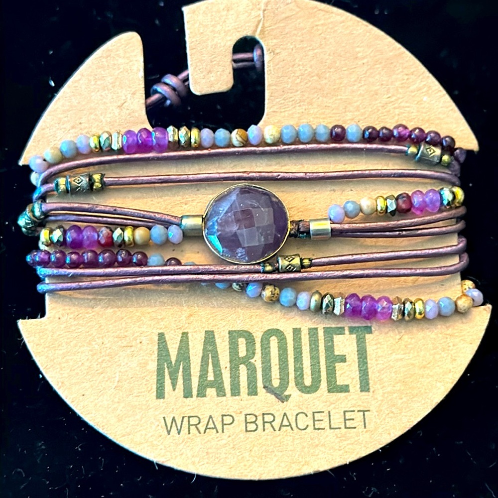 Marquet wrap bracelet handmade Thailand semi precious beads new with tags